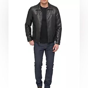 NWT Tommy Hillfiger || Mens black Faux leather Jacket size 3XLT